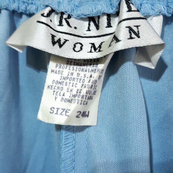 J.R.Nites Blue Women 26/24 Church Formal Suit Handkerchief Hem Crystal Beading - Picture 8 of 9